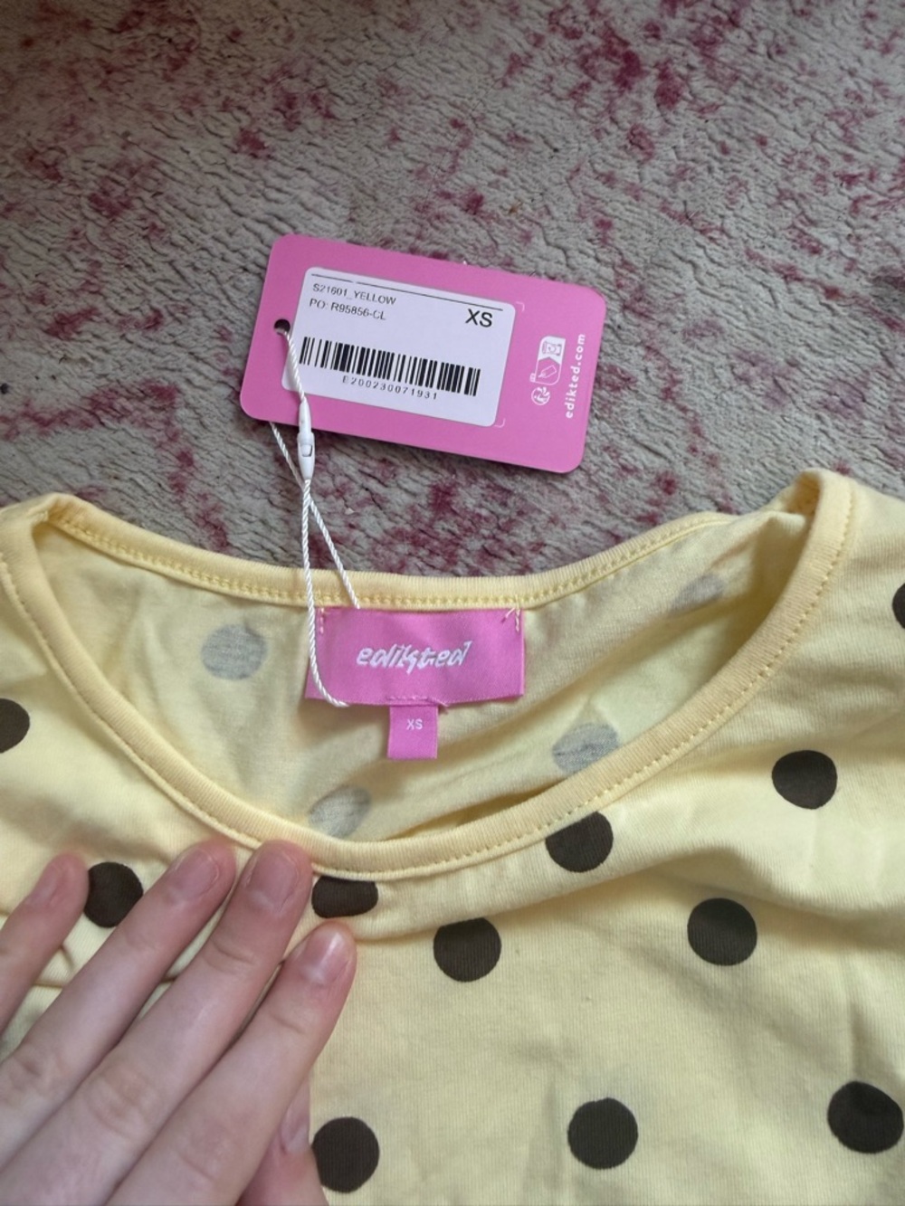 Edikted Yellow Polka Dot Top - Picture 3 of 4